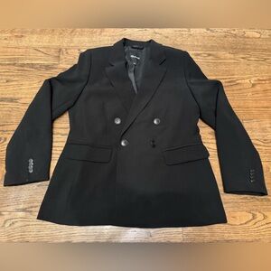 Madewell Black Double Breasted Blazer Tailored Jacket Size 10 Classic Workwear